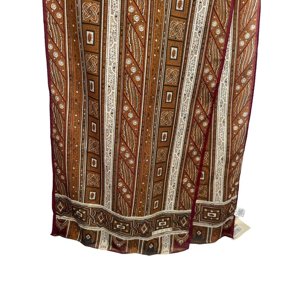 Vintage NWT Echo Silk Scarf Long Rectangular Brown - Picture 4 of 10